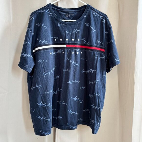 Tommy Hilfiger Other - Vtg Tommy Hilfiger Y2K Men Shirt Size XL All Over Print Logo 90s Crew Neck 18929